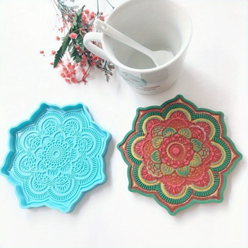 Art Craft Flower - Molde de silicona con posavasos de