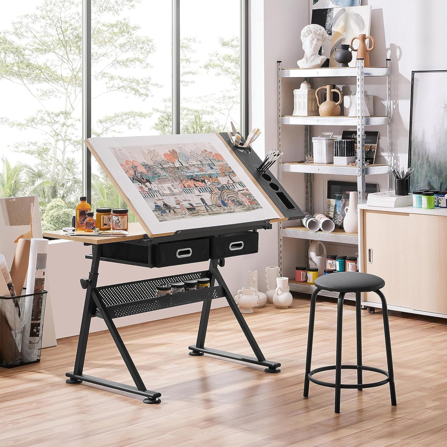 Mesa de dibujo ajustable con t - Art Craft Us reseña y precio