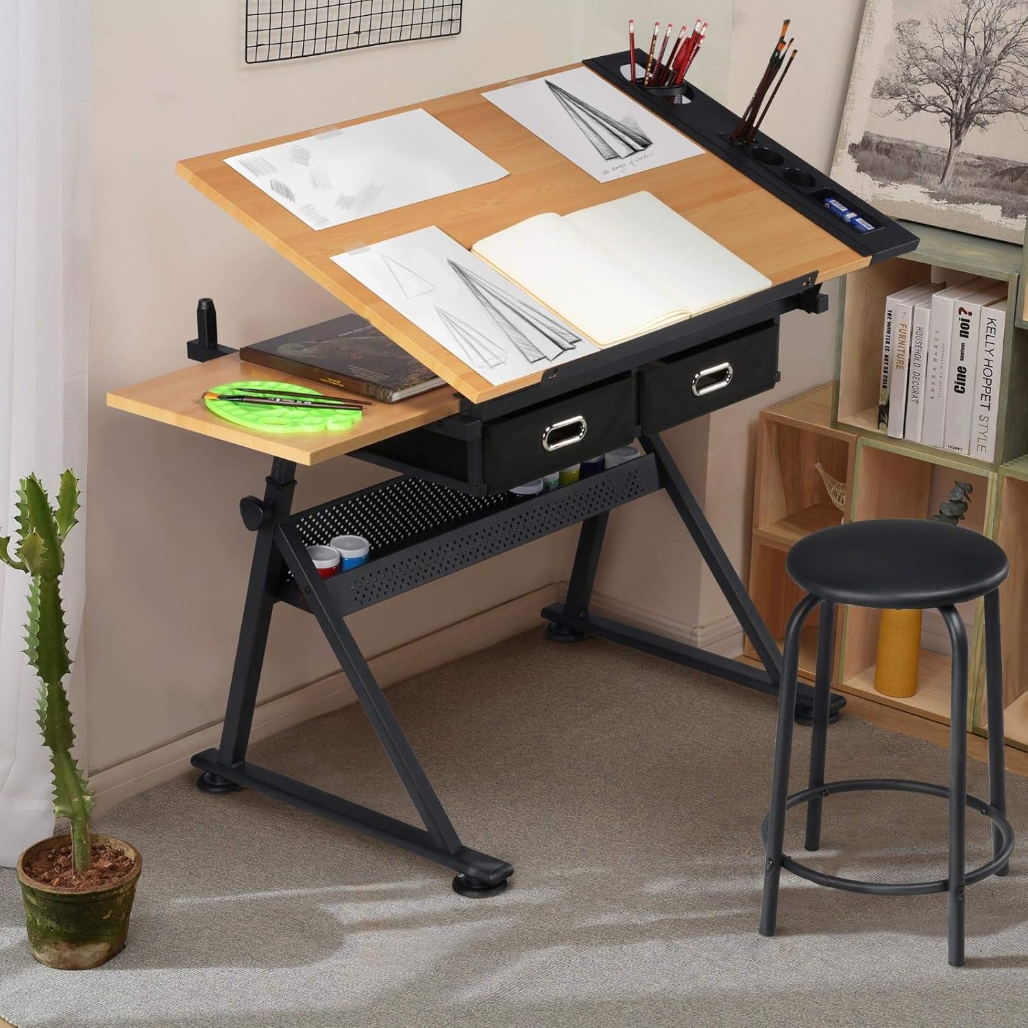 Mesa de dibujo ajustable con t - Art Craft Us reseña y precio