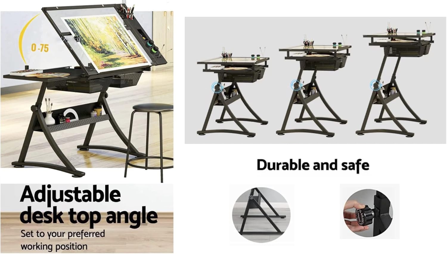 Mesa de Dibujo de Vidrio para  - Art And Craft Studio reseña y precio