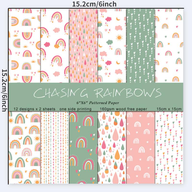 24 Hojas/Set de Papel Artesana - Art Craft Rainbow reseña y precio