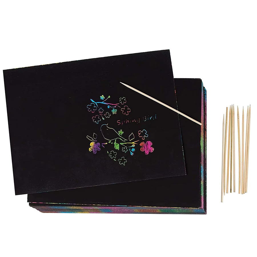10/30 piezas de papel de rasca - Art Craft Rainbow reseña y precio