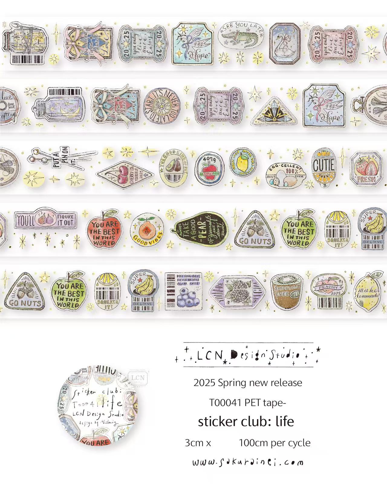 1 bucle LCN pegatina Vintage C - Washi Tape Rolls reseña y precio